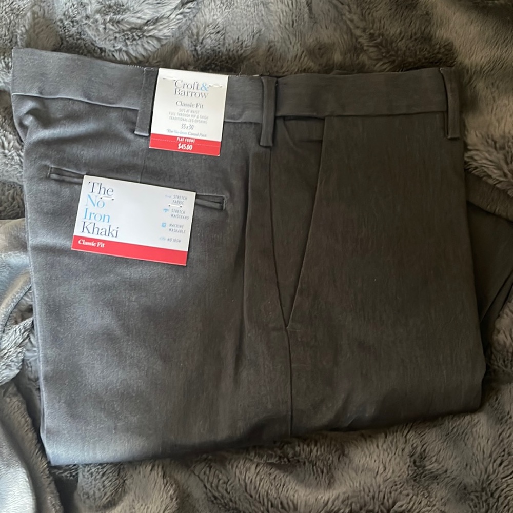Croft & Barrow Classic Fit 33x30 No Iron Casual Pant